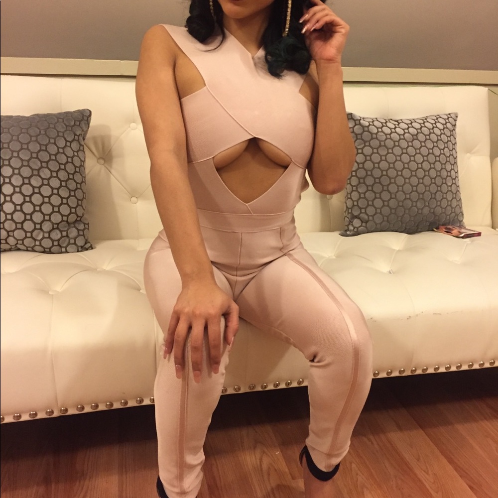 Nude bandage bodysuit